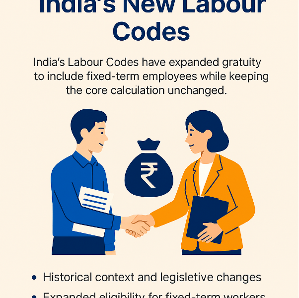 Gratuity under India’s Labour Codes now includes fixed-term employees. Learn what is changed, what remains, and its implications.