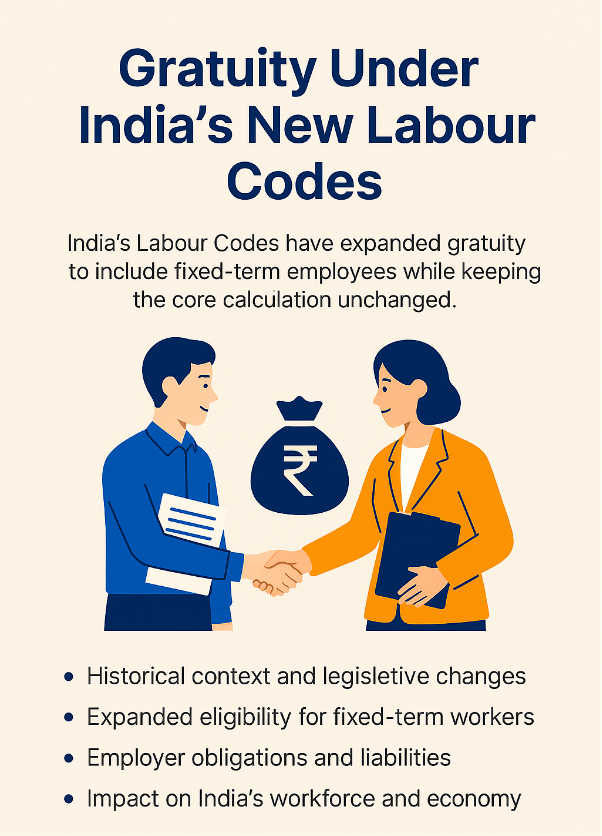 Gratuity under India’s Labour Codes now includes fixed-term employees. Learn what is changed, what remains, and its implications.