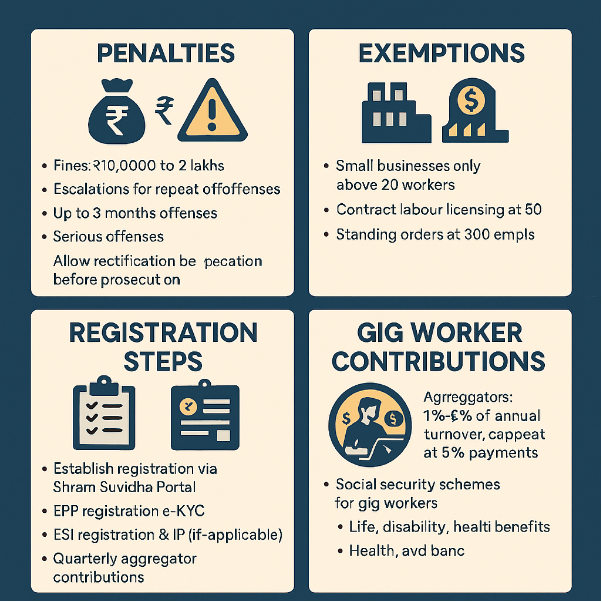 Labour Code Compliance 2025 — Penalties, Exemptions, Registration Steps & Gig Worker Contributions