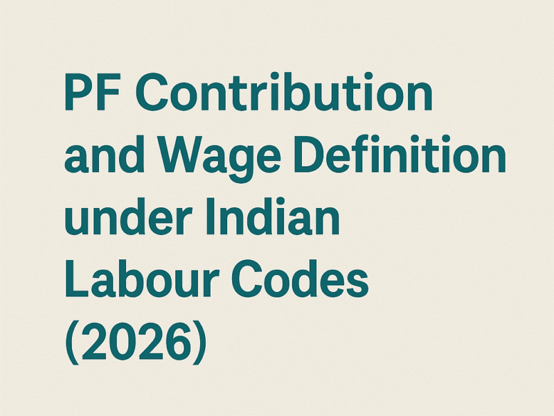 PF Contribution and Wage Definition under Indian Labour Codes (2026)