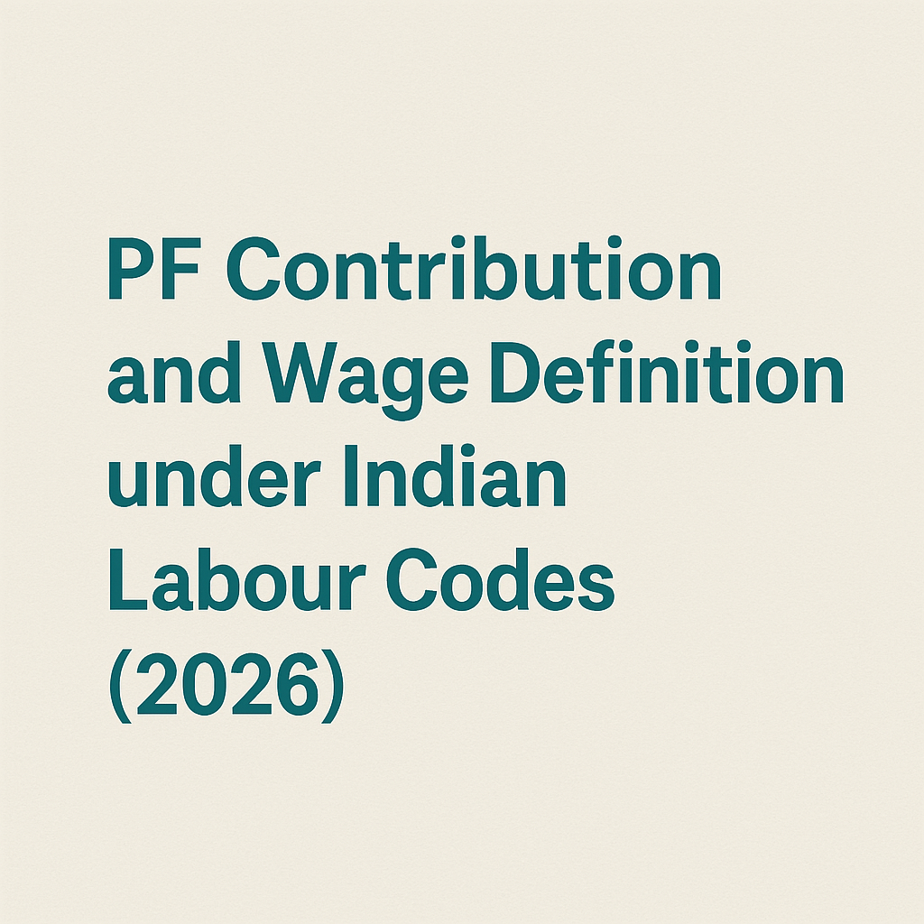 PF Contribution and Wage Definition under Indian Labour Codes (2026)