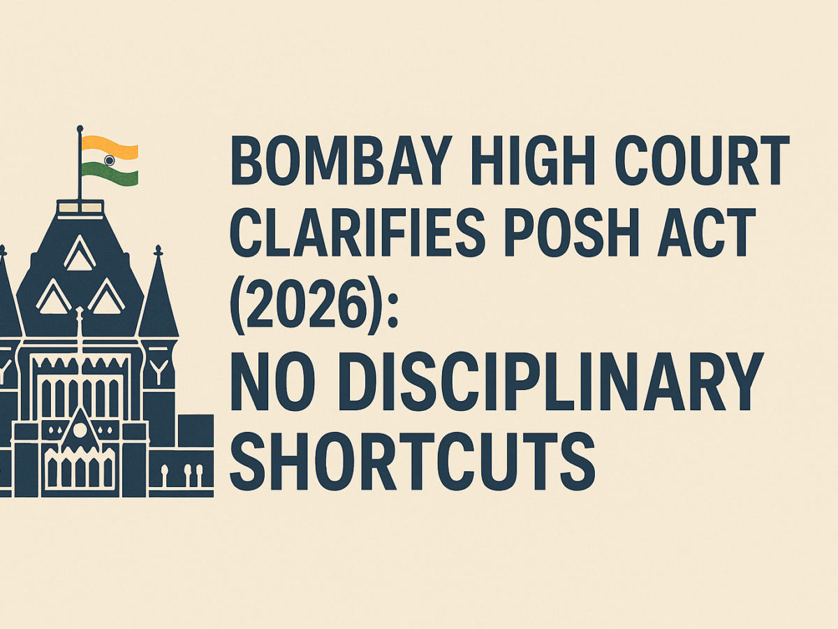 Bombay High Court Clarifies PoSH Act (2026): No Disciplinary Shortcuts