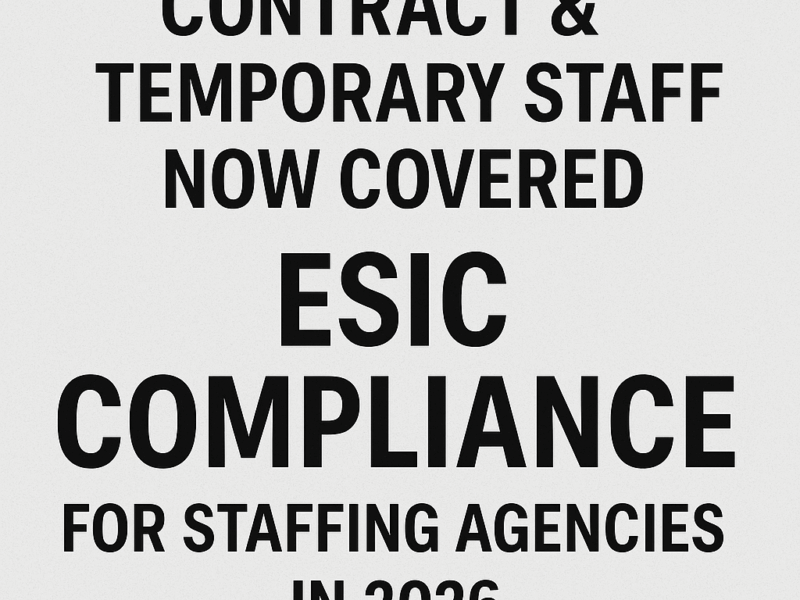 Contract & Temporary Staff Now Covered: ESIC Compliance for Staffing Agencies in 2026