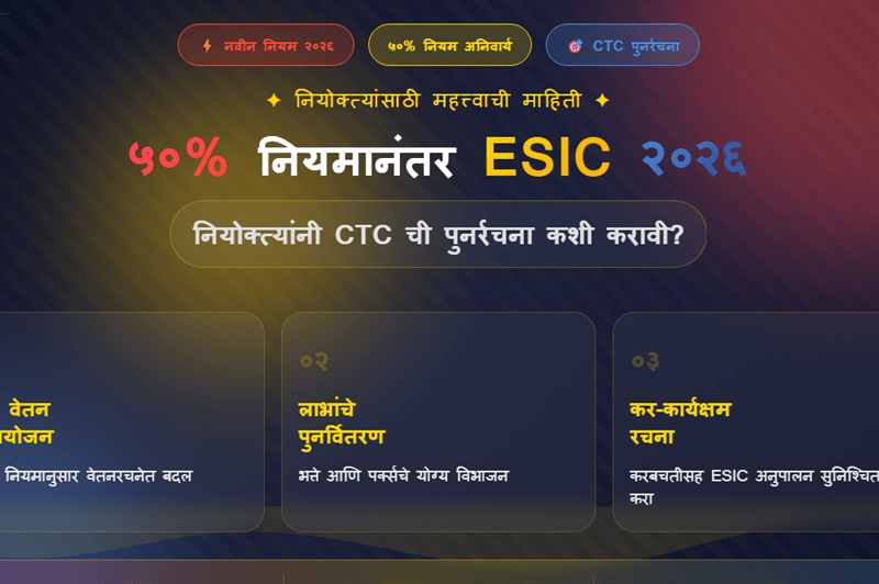 ५०% नियमानंतर ESIC: २०२६ मध्ये नियोक्त्यांनी CTC ची पुनर्रचना कशी करावी?