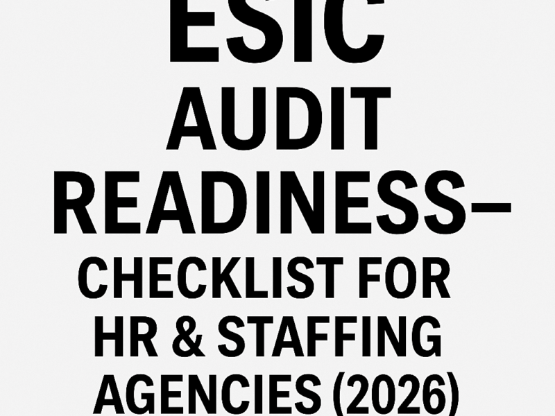 ESIC Audit Readiness - Checklist for HR & Staffing Agencies (2026)