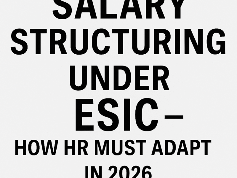 Salary Structuring Under ESIC - How HR Must Adapt in 2026