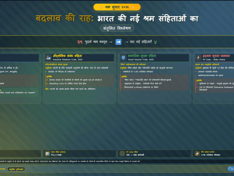 बदलाव की राह: भारत की नई श्रम संहिताओं का संतुलित विश्लेषण