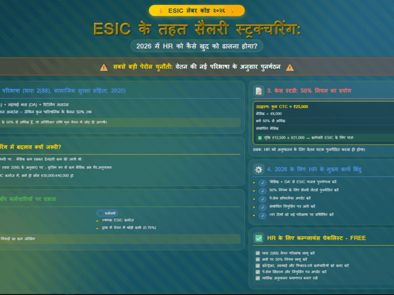 ESIC के तहत सैलरी स्ट्रक्चरिंग: 2026 में HR को कैसे खुद को ढालना होगा?