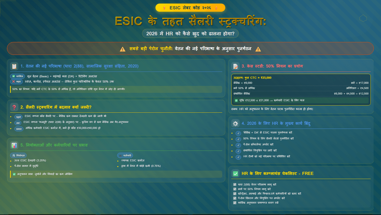 ESIC के तहत सैलरी स्ट्रक्चरिंग: 2026 में HR को कैसे खुद को ढालना होगा?
