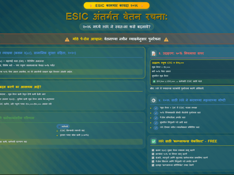 ESIC अंतर्गत वेतन रचना: २०२६ मध्ये HR ने स्वतःला कसे बदलावे?