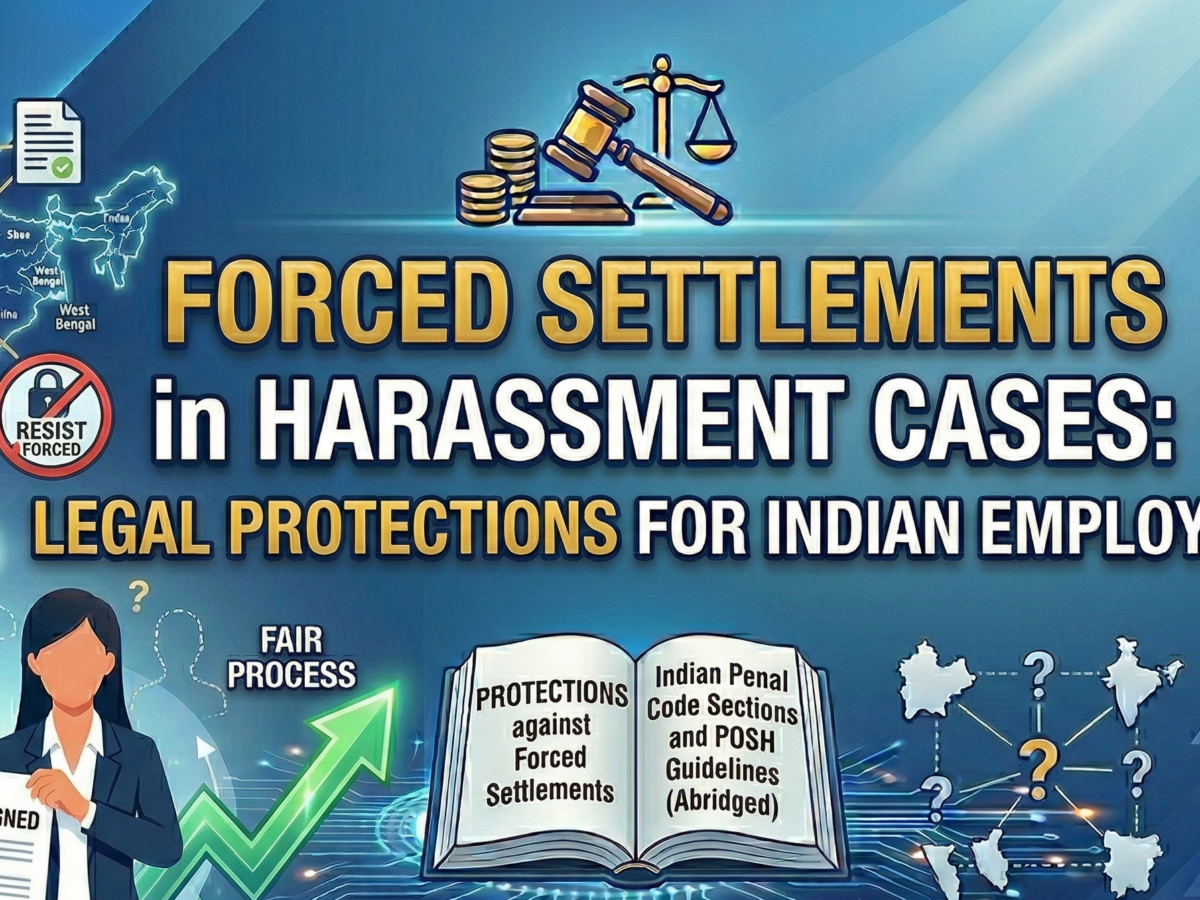 Forced Settlements in Harassment Cases: Legal Protections for Indian Employees