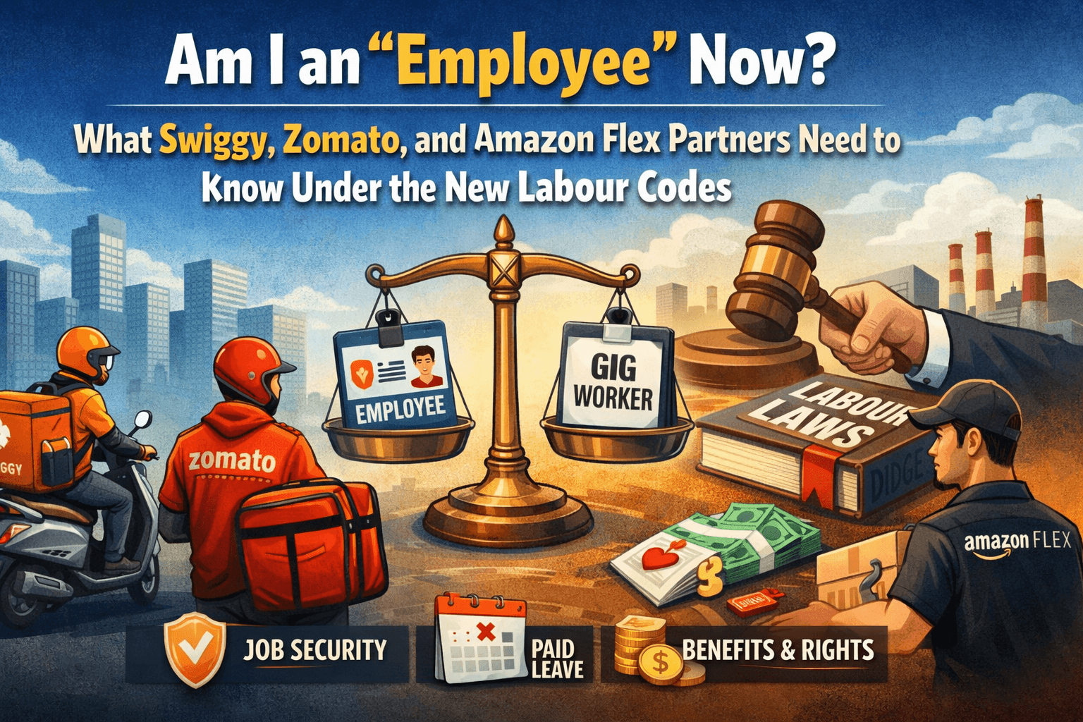 Am I an "Employee" Now? What Swiggy, Zomato, and Amazon Flex Partners Need to Know Under the New Labour Codes