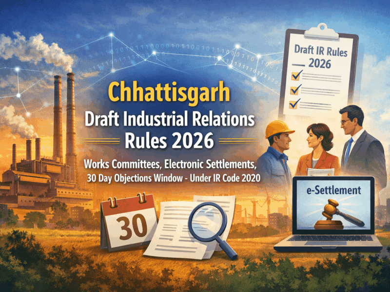 Chhattisgarh Draft Industrial Relations Rules 2026: Works Committees, Electronic Settlements, 30 Day Objections Window – Under IR Code 2020