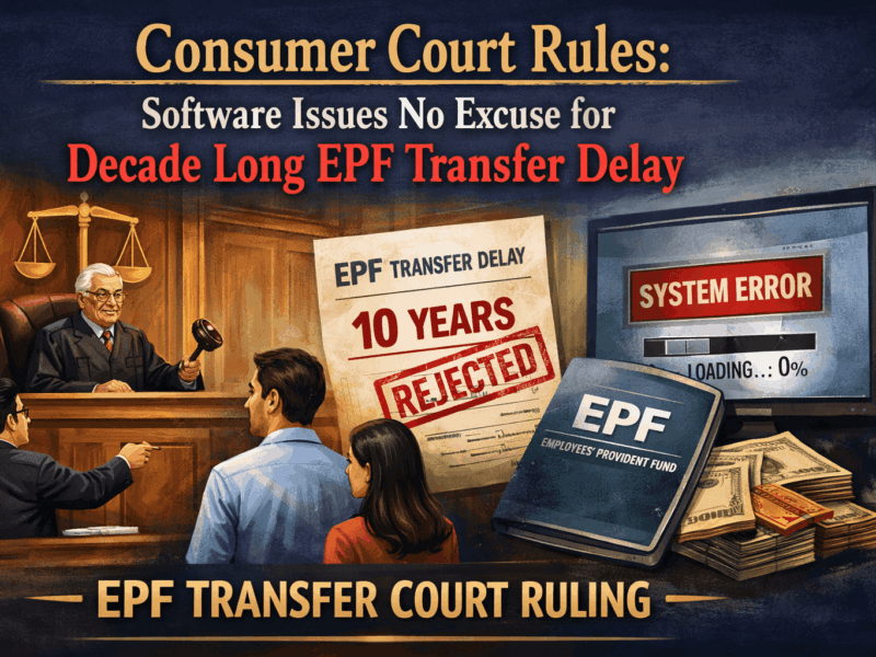 Consumer Court Rules Software Issues No Excuse for Decade Long EPF Transfer Delay