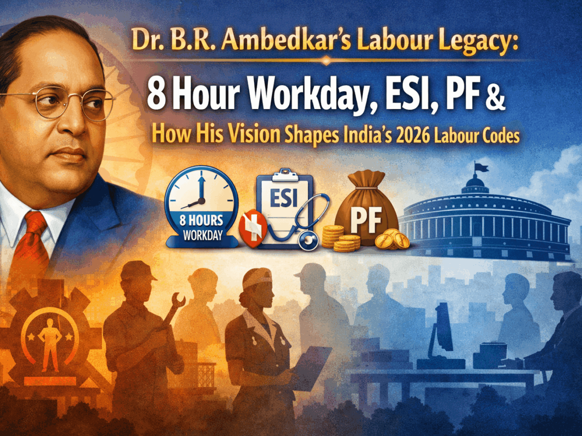 Dr. B.R. Ambedkar’s Labour Legacy: 8 Hour Workday, ESI, PF & How His Vision Shapes India’s 2026 Labour Codes