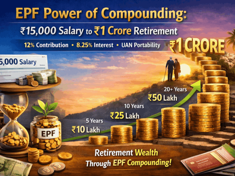 EPF Power of Compounding: ₹15,000 Salary to ₹1 Crore Retirement - 12% Contribution, 8.25% Interest, UAN Portability
