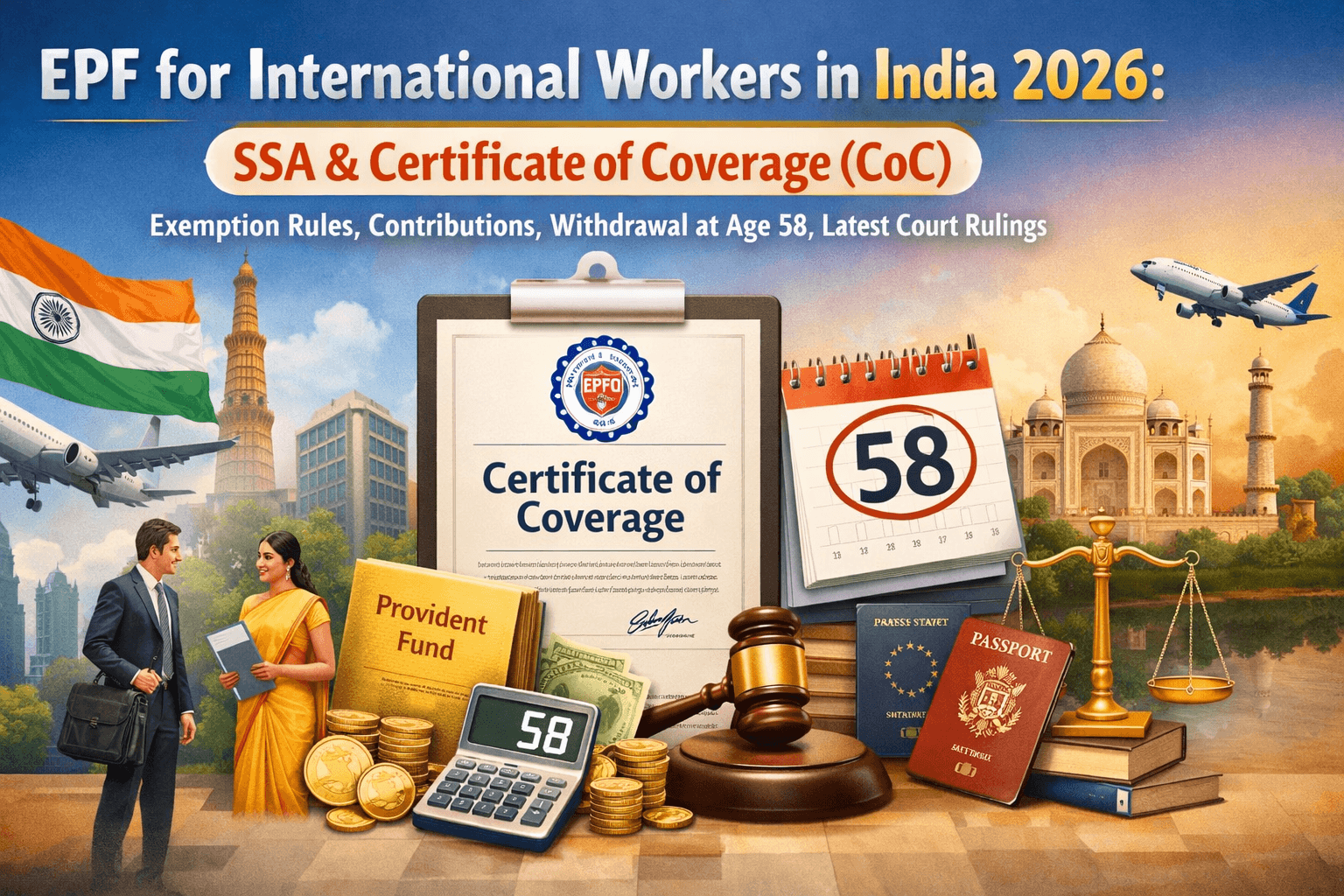 EPF for International Workers in India 2026: SSA & Certificate of Coverage (CoC) – Exemption Rules, Contributions, Withdrawal at Age 58, Latest Court Rulings