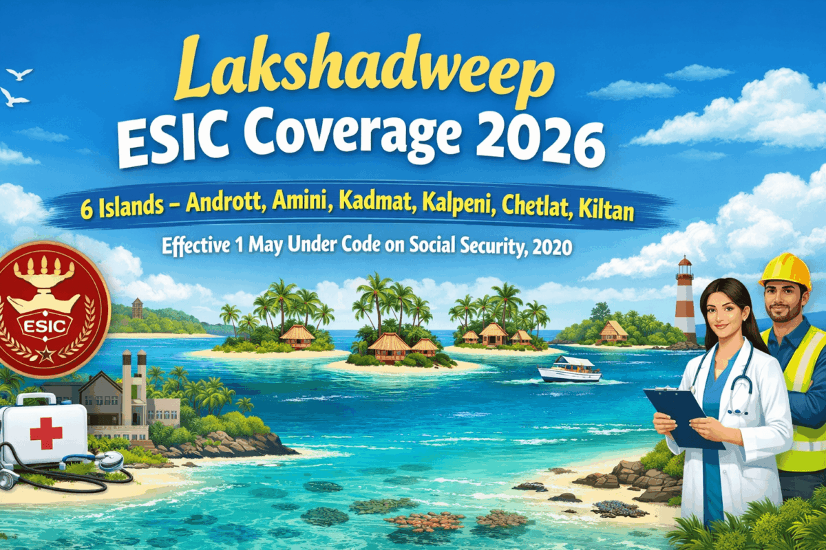 Lakshadweep ESIC Coverage 2026: 6 Islands – Andrott, Amini, Kadmat, Kalpeni, Chetlat, Kiltan – Effective 1 May Under Code on Social Security, 2020