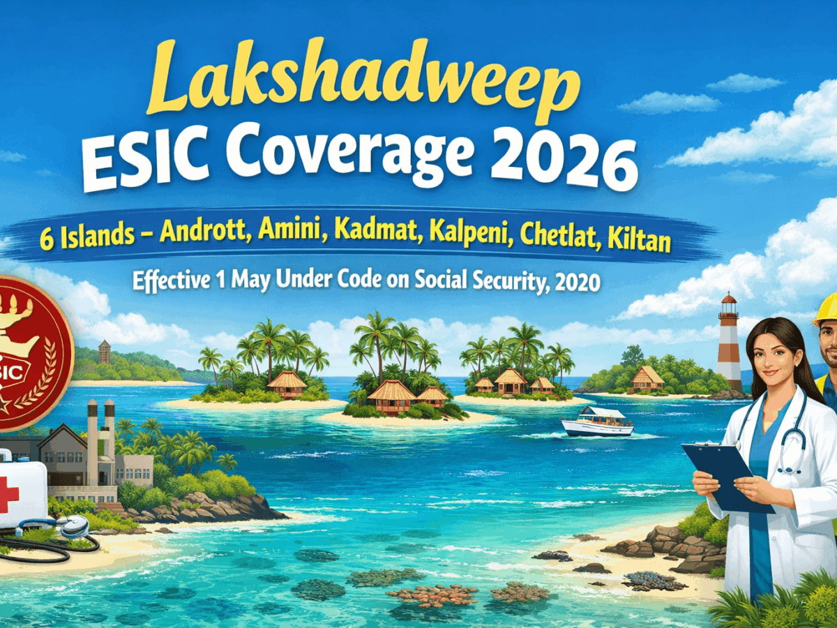 Lakshadweep ESIC Coverage 2026: 6 Islands – Andrott, Amini, Kadmat, Kalpeni, Chetlat, Kiltan – Effective 1 May Under Code on Social Security, 2020