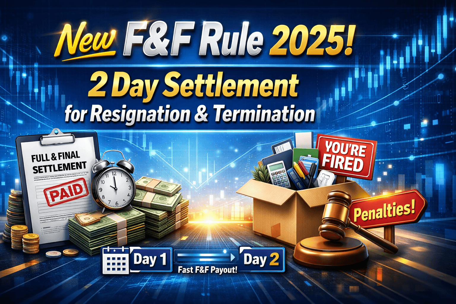 New F&F Rule 2025: 2 Day Settlement for Resignation & Termination | Penalties