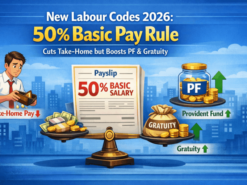 New Labour Codes 2026: 50% Basic Pay Rule Cuts Take Home but Boosts PF & Gratuity
