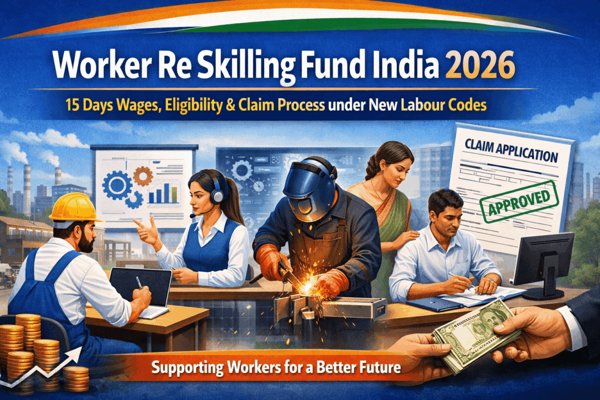 Worker Re Skilling Fund India 2026 – 15 Days Wages, Eligibility & Claim Process under New Labour Codes