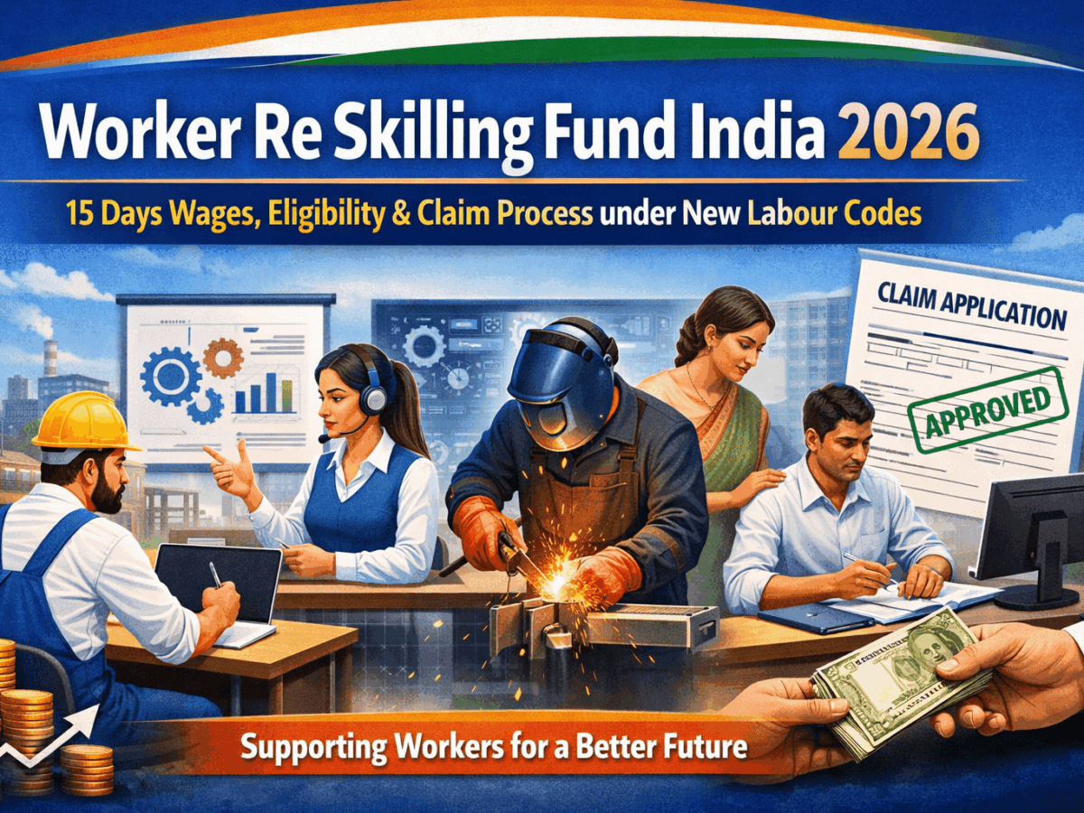 Worker Re Skilling Fund India 2026 – 15 Days Wages, Eligibility & Claim Process under New Labour Codes