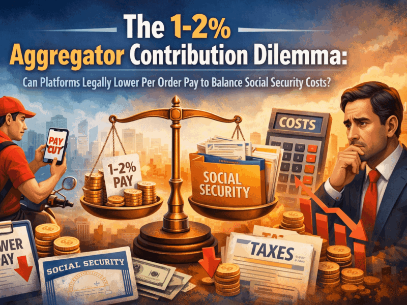The 1-2% Aggregator Contribution Dilemma: Can Platforms Legally Lower Per Order Pay to Balance Social Security Costs?