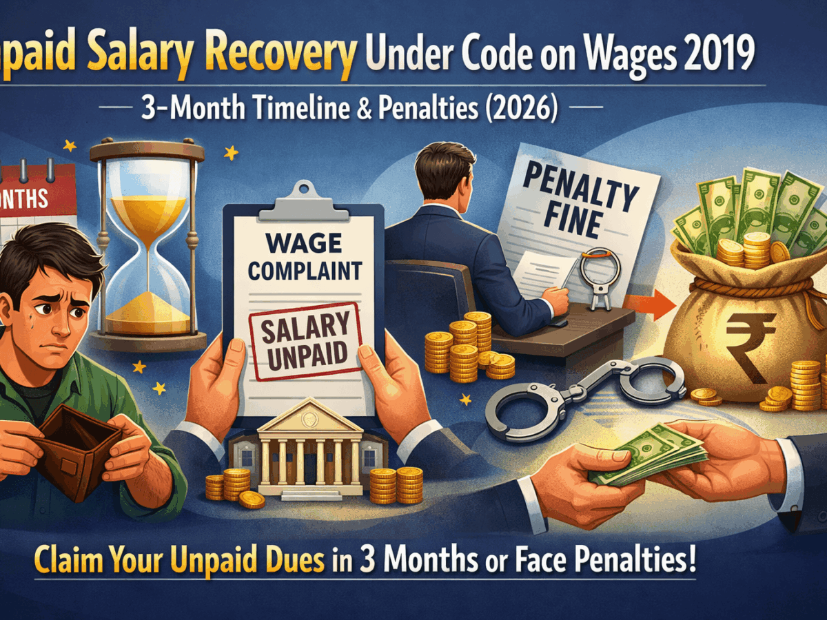 Unpaid Salary Recovery Under Code on Wages 2019: 3-Month Timeline & Penalties (2026)