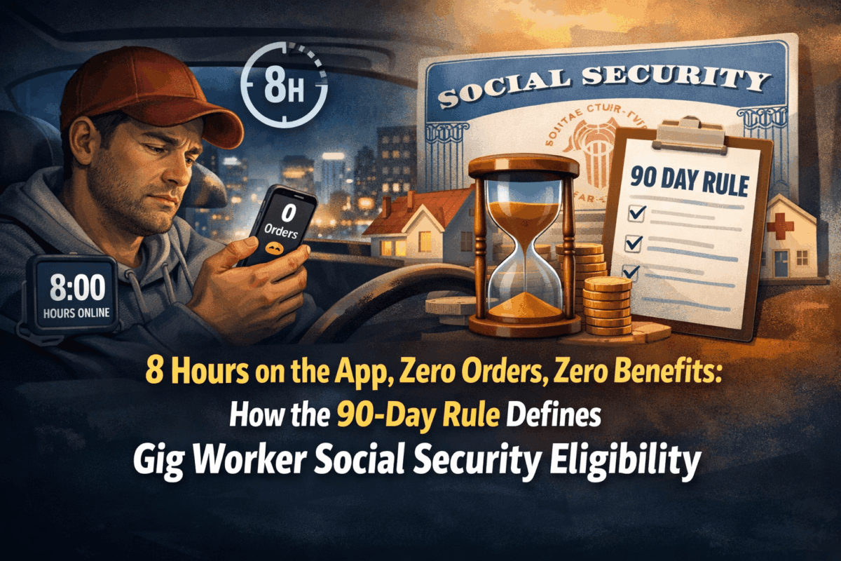 8 Hours on the App, Zero Orders, Zero Benefits: How the 90-Day Rule Defines Gig Worker Social Security Eligibility