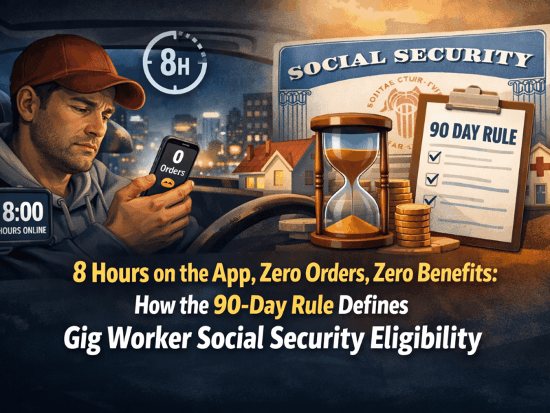 8 Hours on the App, Zero Orders, Zero Benefits: How the 90-Day Rule Defines Gig Worker Social Security Eligibility