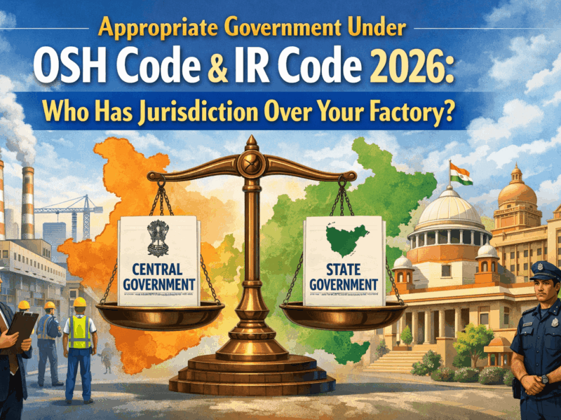 Appropriate Government Under OSH Code & IR Code 2026: Who Has Jurisdiction Over Your Factory?