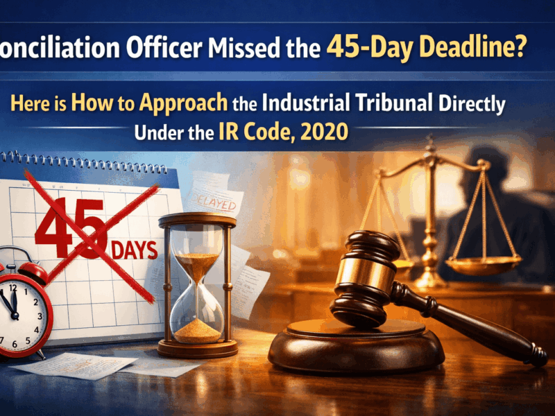 Conciliation Officer Missed the 45-Day Deadline? Here is How to Approach the Industrial Tribunal Directly Under the IR Code, 2020