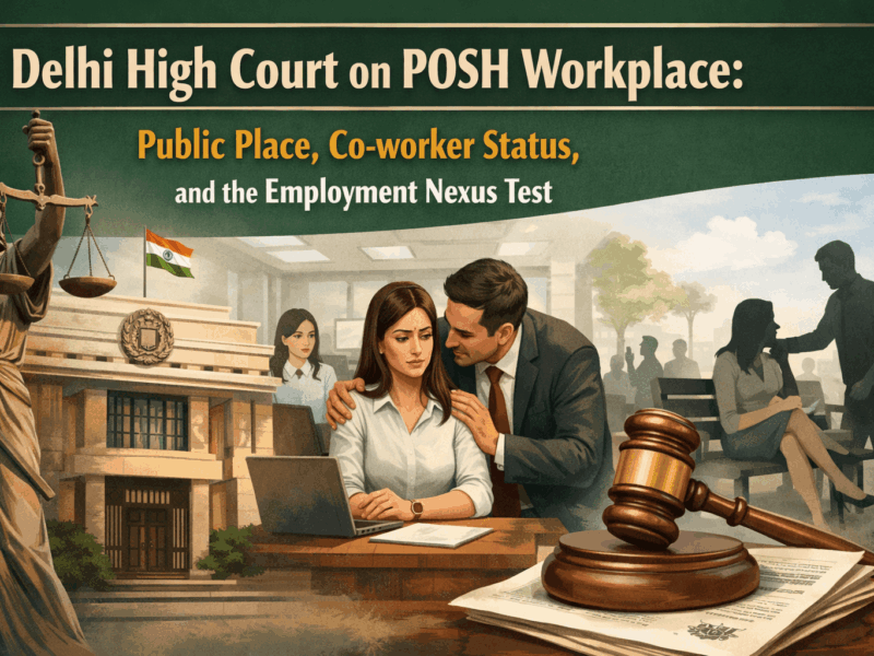 Delhi High Court on POSH Workplace: Public Place, Co-worker Status, and the Employment Nexus Test