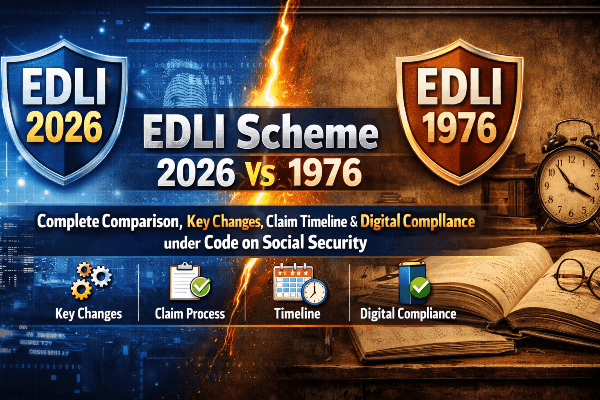 EDLI Scheme 2026 vs 1976: Complete Comparison, Key Changes, Claim Timeline & Digital Compliance under Code on Social Security