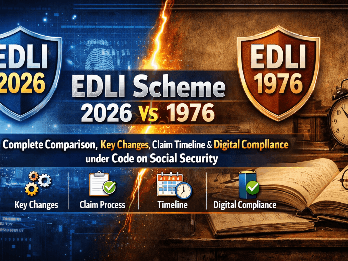 EDLI Scheme 2026 vs 1976: Complete Comparison, Key Changes, Claim Timeline & Digital Compliance under Code on Social Security
