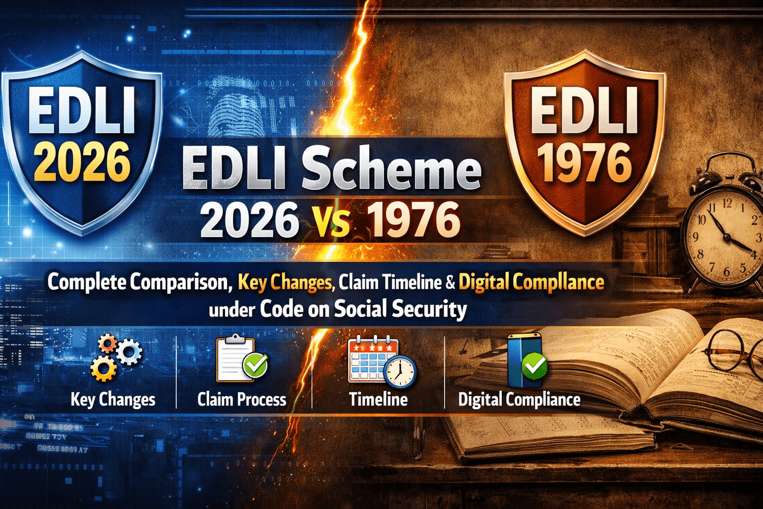 EDLI Scheme 2026 vs 1976: Complete Comparison, Key Changes, Claim Timeline & Digital Compliance under Code on Social Security
