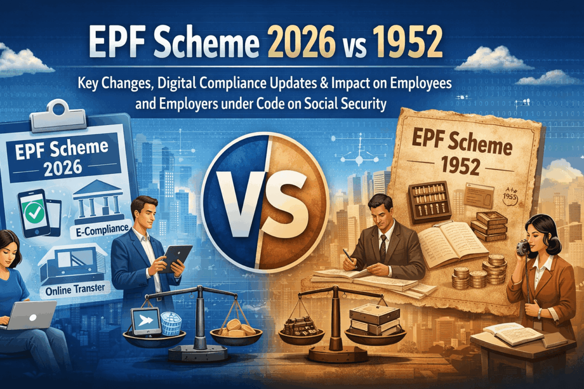 EPF Scheme 2026 vs 1952: Key Changes, Digital Compliance Updates & Impact on Employees and Employers under Code on Social Security