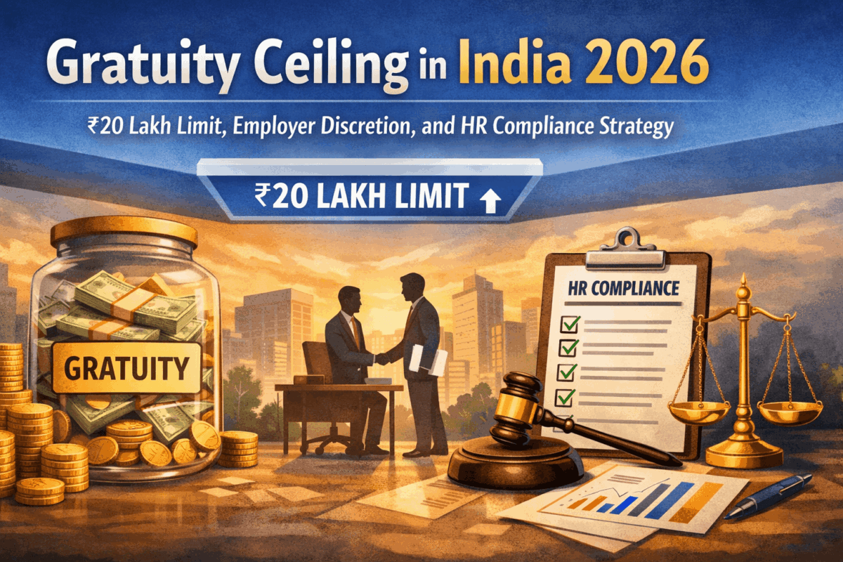 Gratuity Ceiling in India 2026: ₹20 Lakh Limit, Employer Discretion, and HR Compliance Strategy
