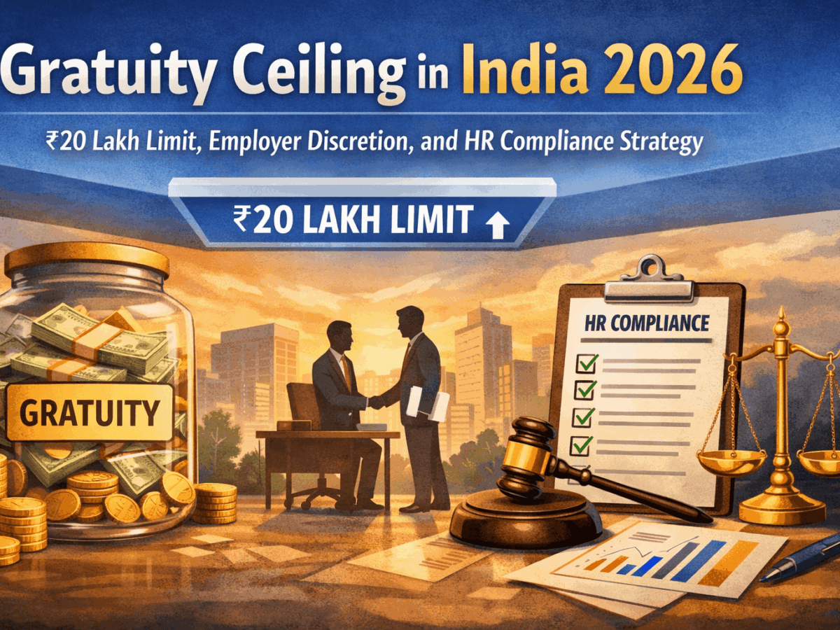 Gratuity Ceiling in India 2026: ₹20 Lakh Limit, Employer Discretion, and HR Compliance Strategy