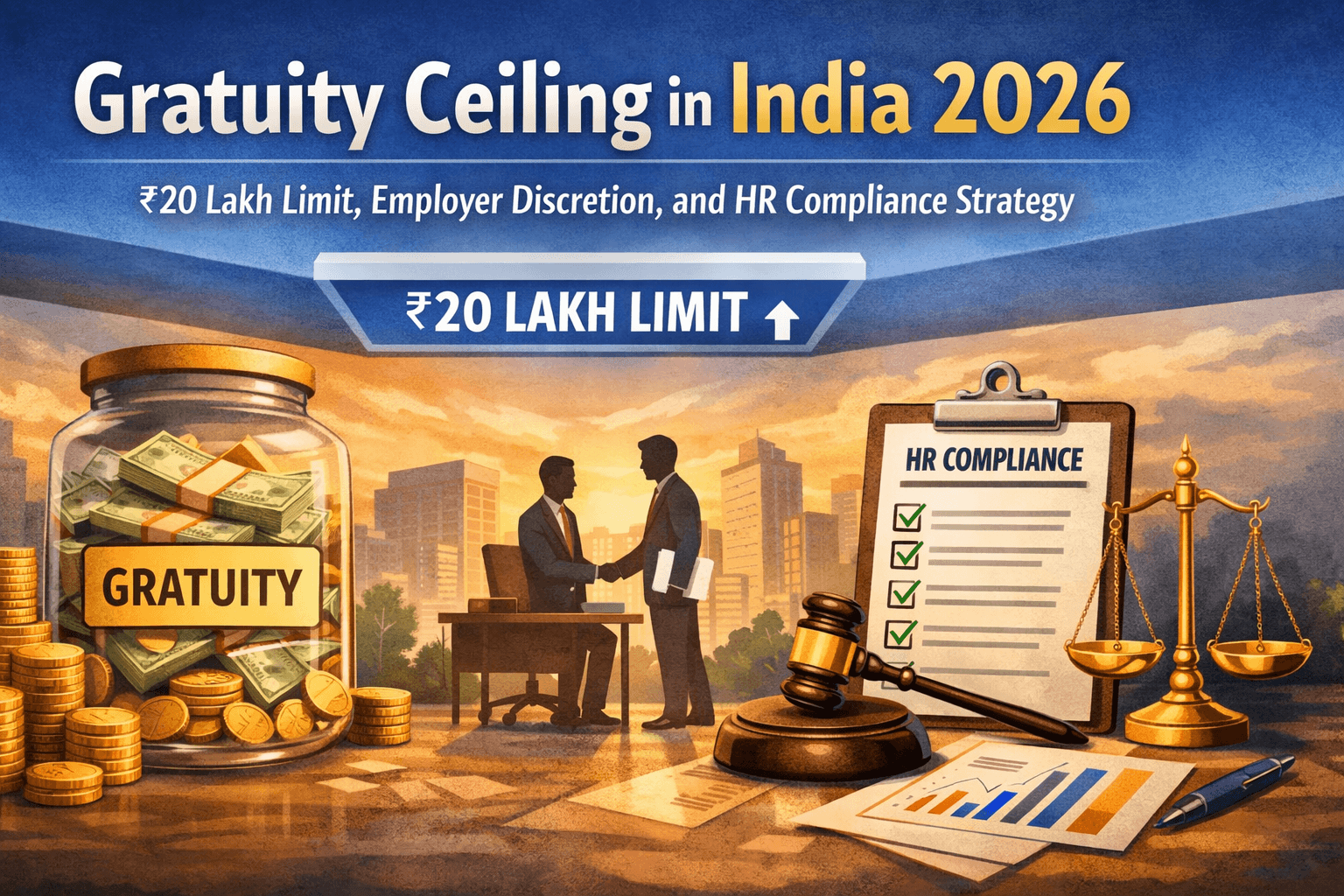 Gratuity Ceiling in India 2026: ₹20 Lakh Limit, Employer Discretion, and HR Compliance Strategy