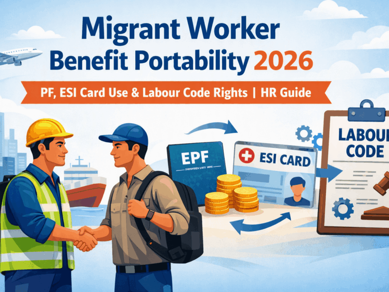 Migrant Worker Benefit Portability 2026 PF, ESI Card Use & Labour Code Rights HR Guide.