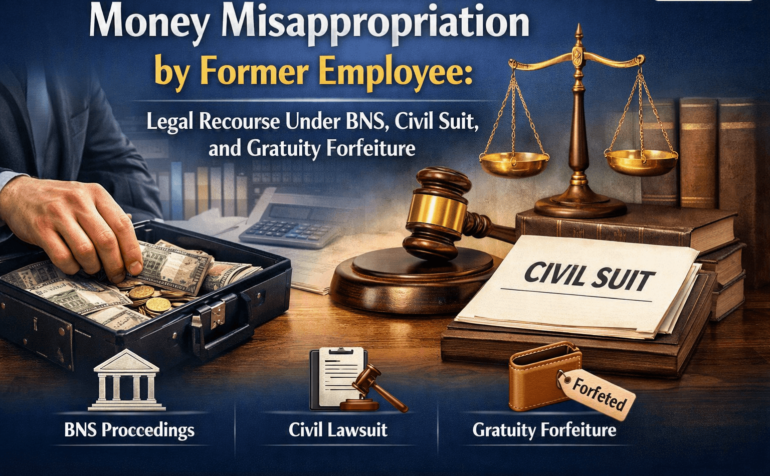 Money Misappropriation by Former Employee: Legal Recourse Under BNS, Civil Suit, and Gratuity Forfeiture