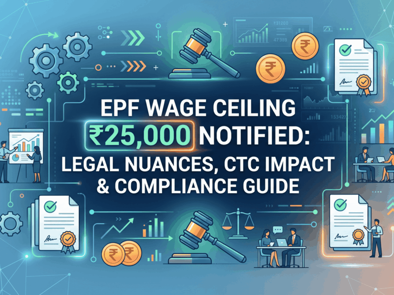 EPF Wage Ceiling ₹25,000 Notified Legal Nuances, CTC Impact & Compliance Guide