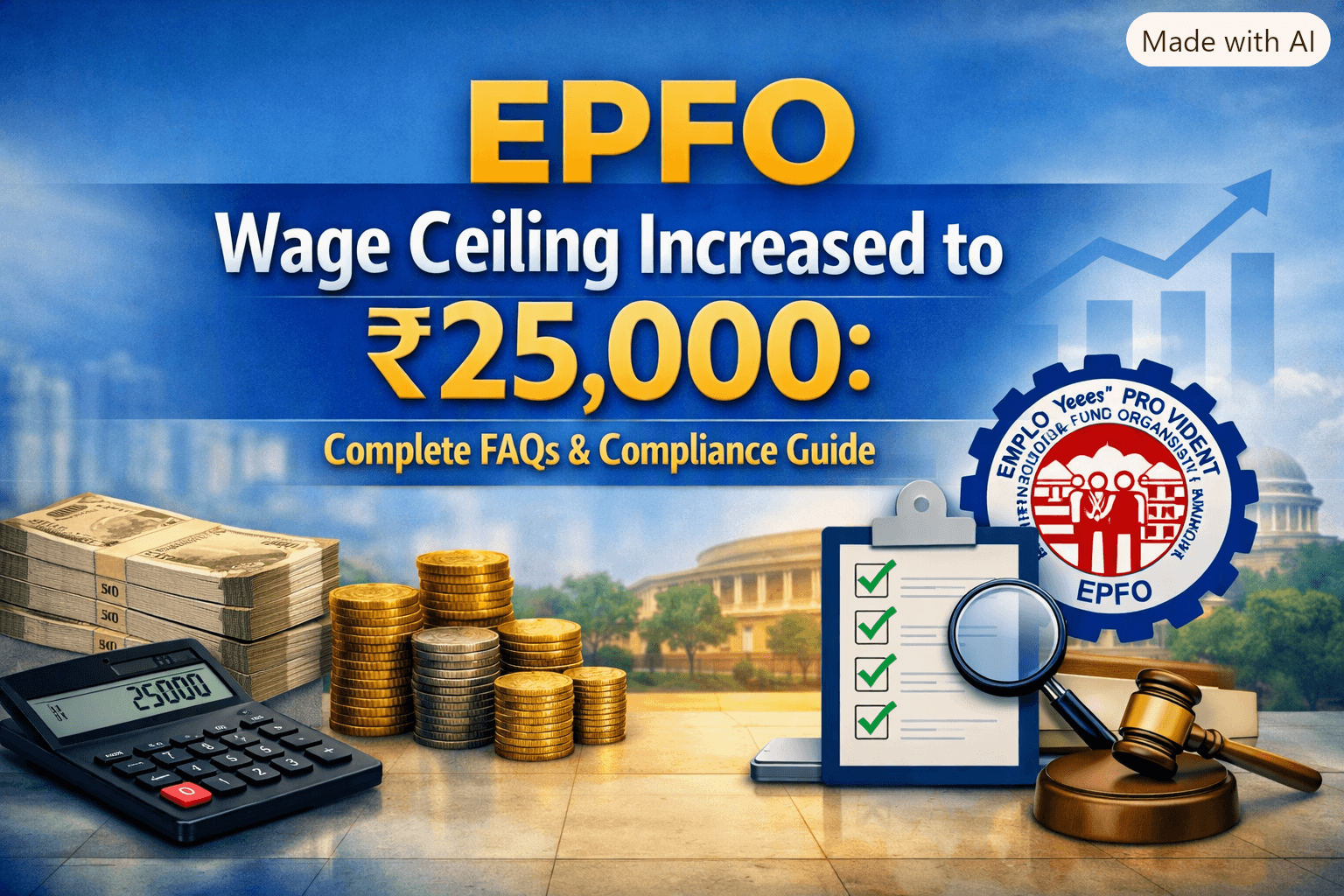 EPFO वेतन सीमा ₹25,000 तक बढ़ी: संपूर्ण FAQs और अनुपालन गाइड
