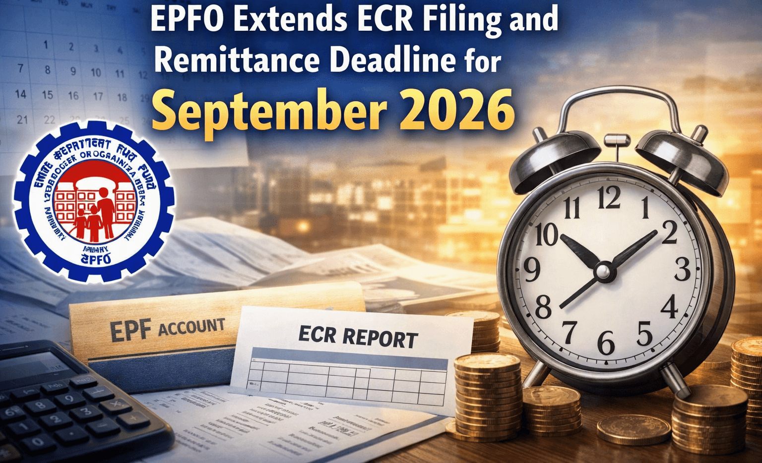 EPFO Extends ECR Filing and Remittance Deadline for September 2026