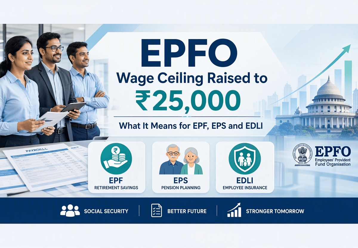 EPFO Wage Ceiling Raised to ₹25,000: What It Means for EPF, EPS and EDLI