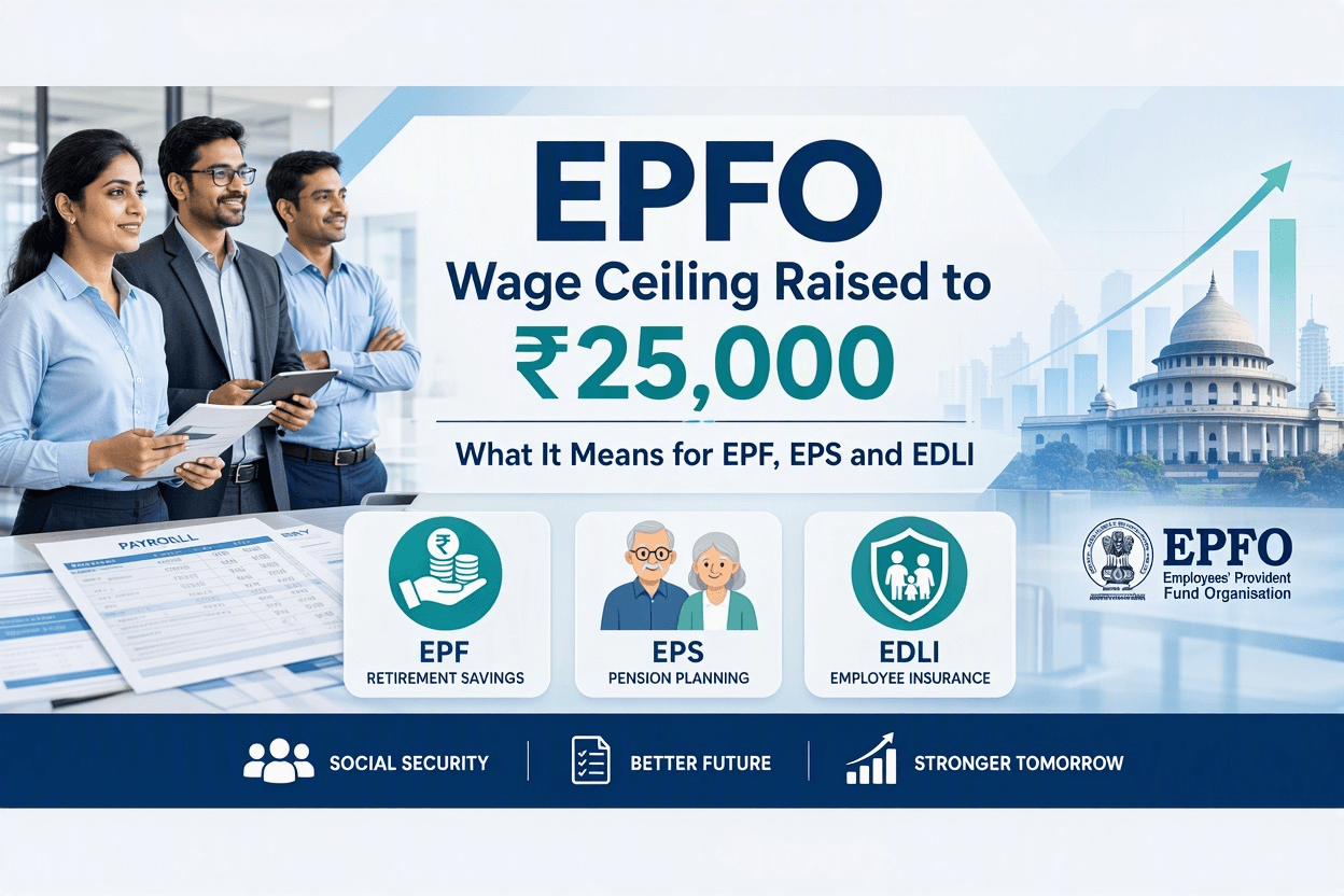 EPFO Wage Ceiling Raised to ₹25,000: What It Means for EPF, EPS and EDLI